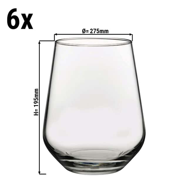 (6 Stück) Allzweck-Trinkglas - ALLEGRA - 425 ml - Transparent