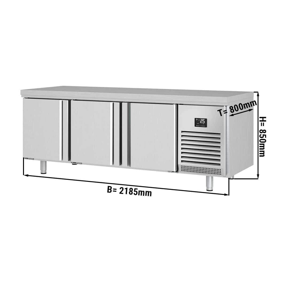 Bäckereikühltisch Premium PLUS - 2185x800mm - mit 3 Türen