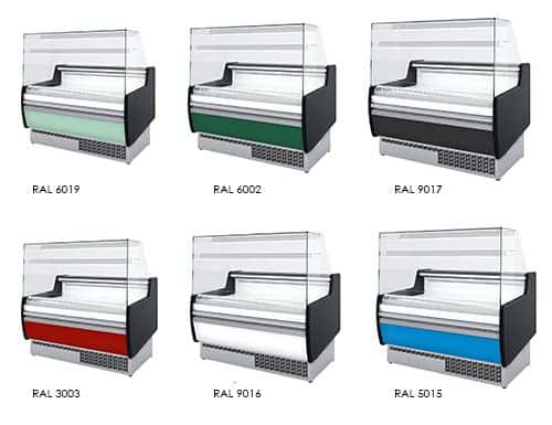 Kühltheke - 1310mm - mit LED-Beleuchtung & 1 Ablage - Standard mit Frontblende schwarz