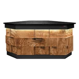 Eck-Kassentisch TORONTO - 1570mm - Holzfront - schwarze Granit-Arbeitsplatte