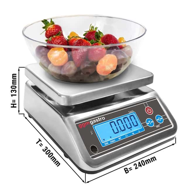 Digitale Küchenwaage bis 6 kg - Teilung: 2 Gramm