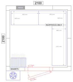 Regalset Aluminium (Eloxiert) - L-Form rechts - Bautiefe: 460 mm