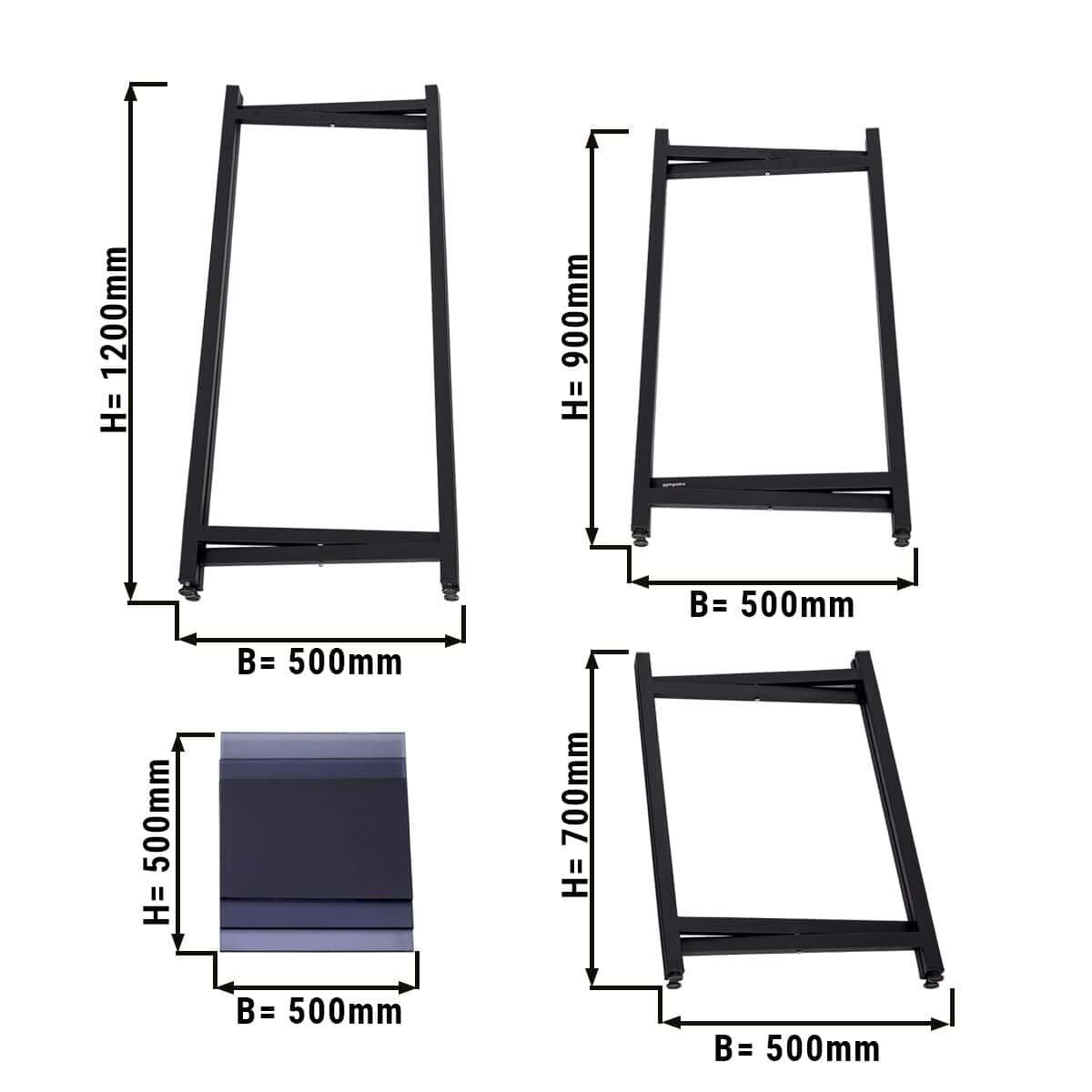 (3 Stück) Beistell-/ Couchtisch Set - klappbar Höhe- 70, 90 & 120 cm