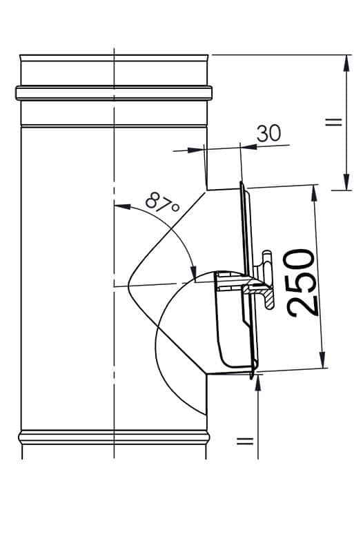 Reinigungsglattrohr rund - in Edelstahl  - Ø 450 mm