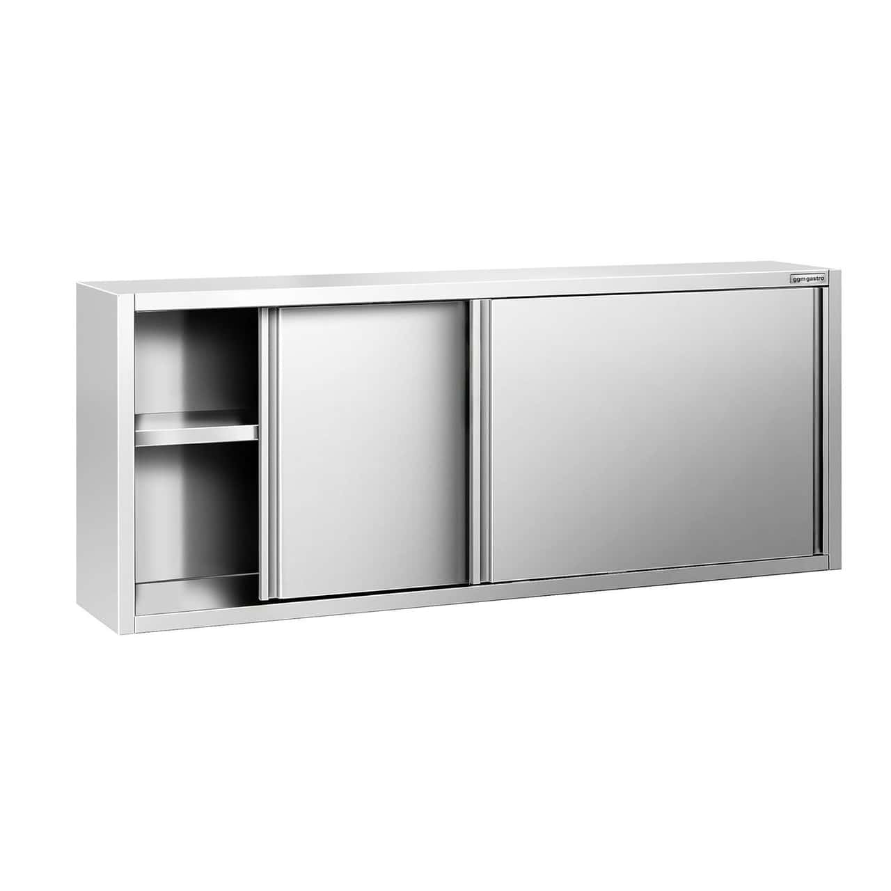 Edelstahl Wandhängeschrank PREMIUM - 2000x400mm - mit Schiebetür - 800mm hoch