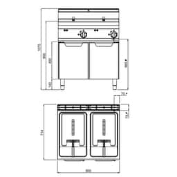 Elektrická fritéza 10+10L (12 kW)