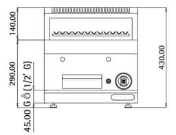 Gas Lavasteingrill - 5,5 kW - Grillrost neigbar - inkl. Unterbau mit 1 Tür