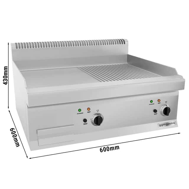 Electric griddle - smooth - grooved (9 kW)