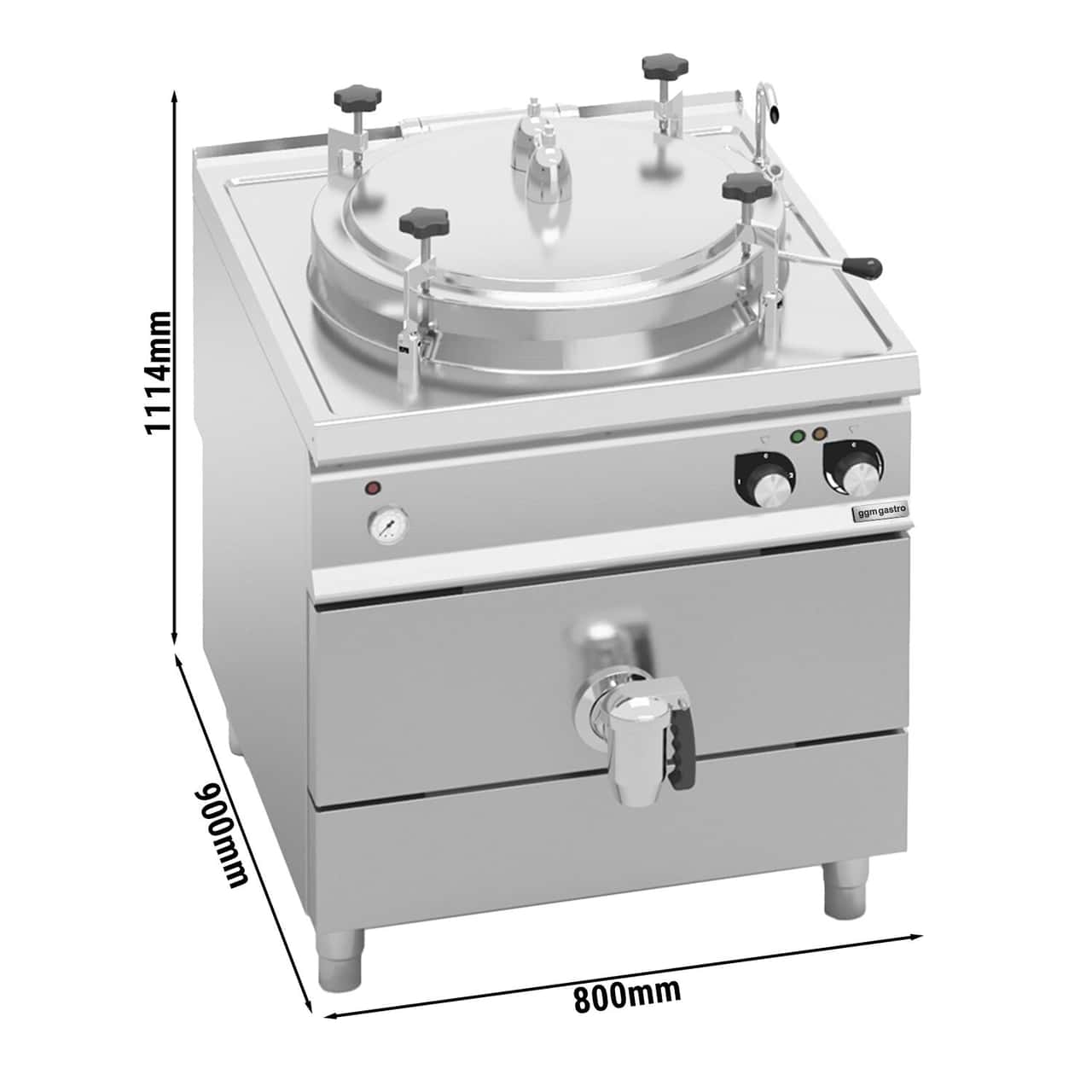 Elektro Druck Kochkessel - 150 Liter - 18 kW - indirekte Beheizung