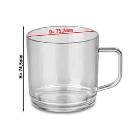 (50 Stück) Polycarbonat Tee-/Kaffeetasse, clear - 200 ml