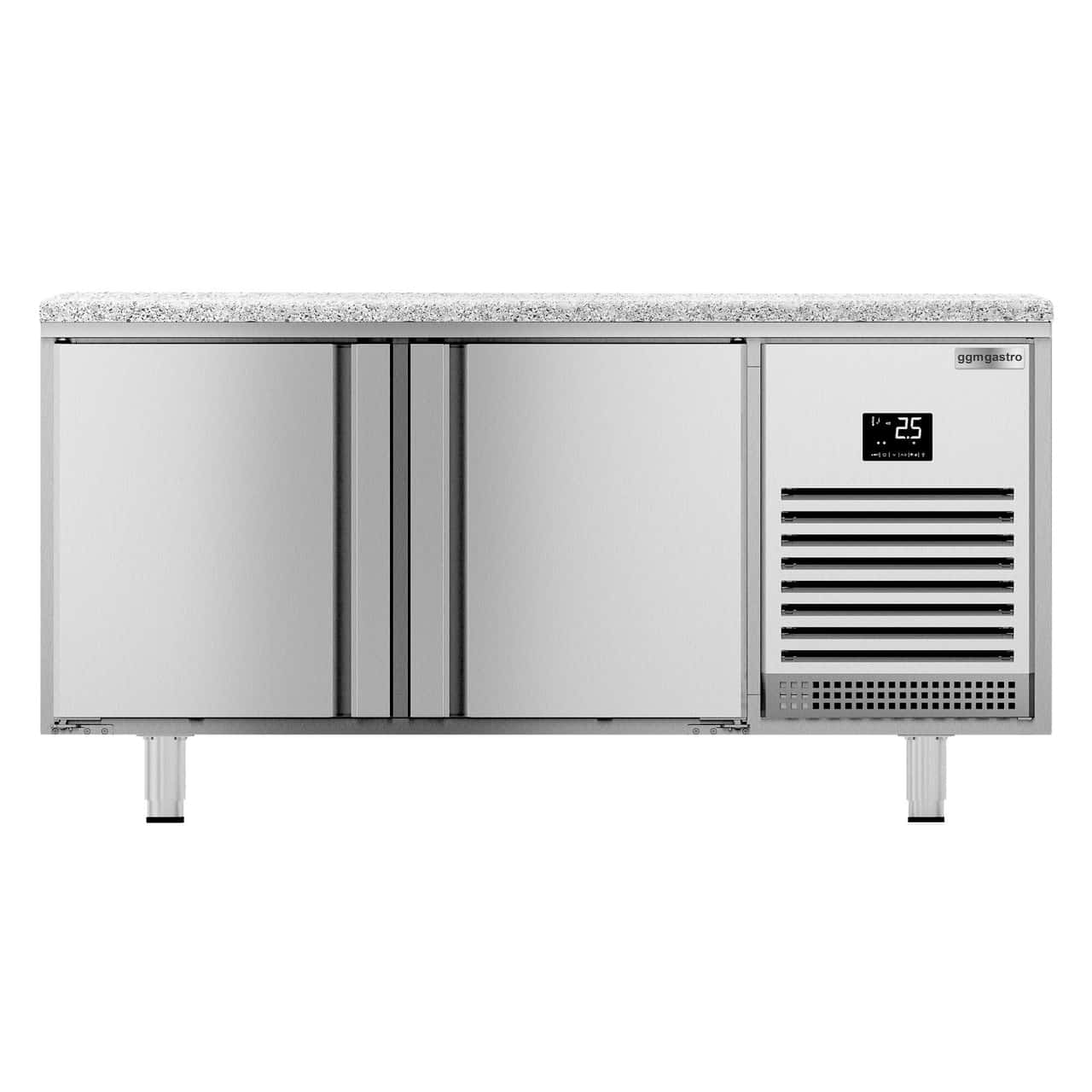 Bäckereikühltisch Premium PLUS - 1618x800mm - mit 2 Türen & Granitarbeitsplatte