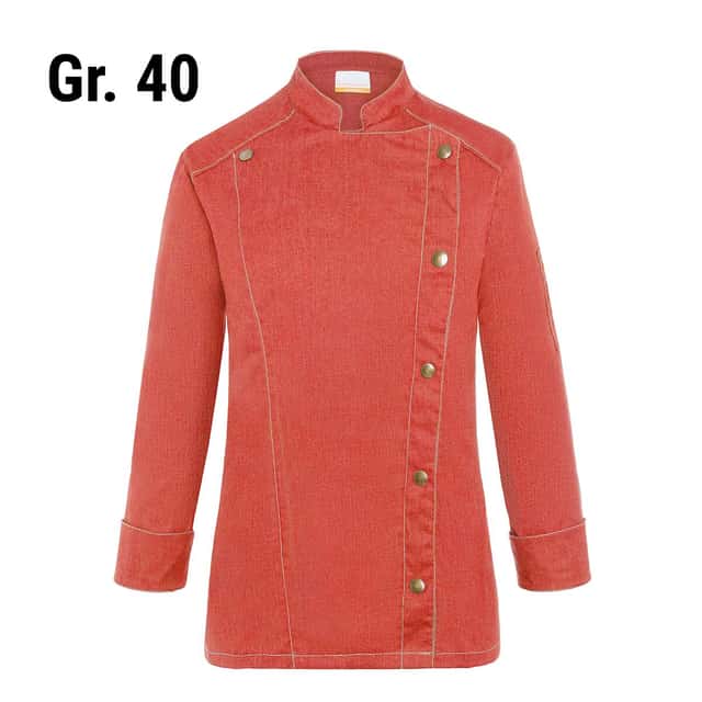 KARLOWSKY | Damenkochjacke Jeans-Style - Vintage Red - Größe: 40