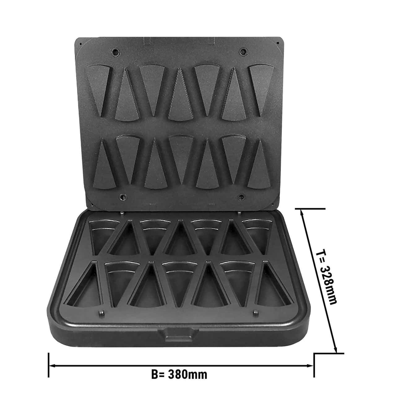 Platten für Tartlet Maschine TMNP - Tartlet-Form: Kuchenstück - 110x60mm