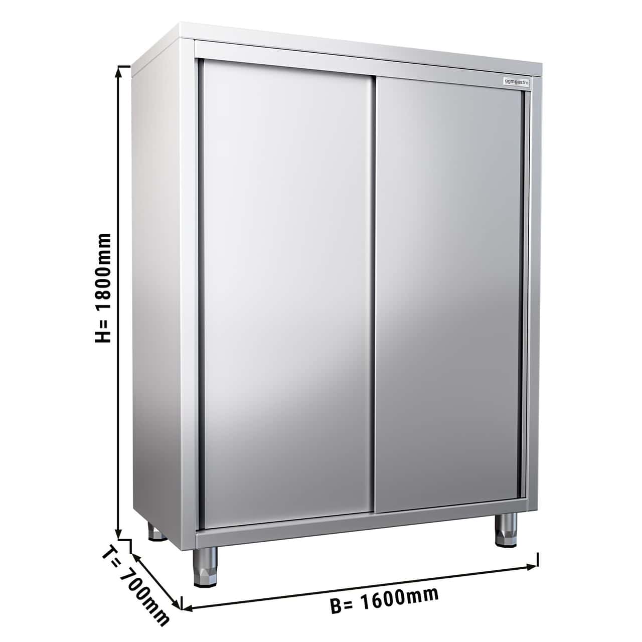 Geschirrschrank PREMIUM - 1600x700mm - mit 2 Schiebetüren - Höhe: 1800mm