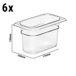 (6 kusů) CAMBRO | Polykarbonátový nádoba Camwear® GN 1/9 - čirá - hloubka 100 mm