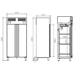 Tiefkühlschrank Edelstahl PREMIUM PLUS - GN 1/1 - 745 Liter - mit 2 Türen