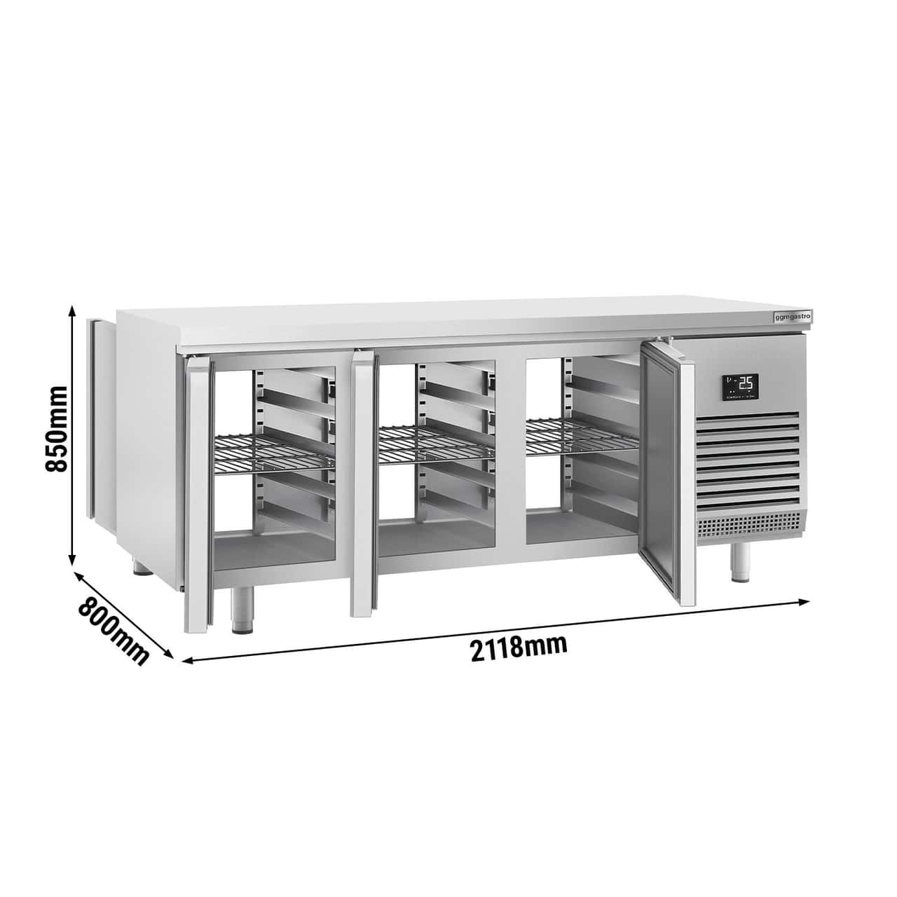 Bäckereikühltisch Premium PLUS - 2185x800mm - mit Durchreiche