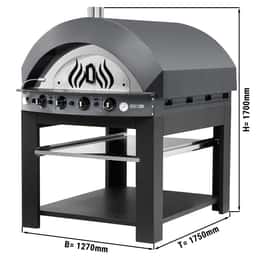 Gas pizza oven - anthracite - 11x 25cm - manual - incl. base frame