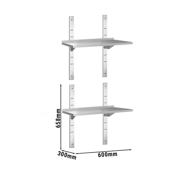 Wandborde PREMIUM - 600x300mm - mit 2 Etagen