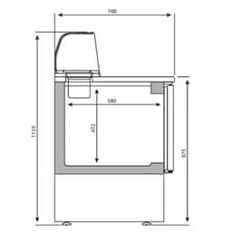 Bar- & Getränkekühltisch Premium PLUS - 1470x600mm - mit 2 Glastüren, Aufkantung & Ausklopfer für Kaffee