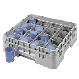 CAMBRO | CAMRACK® - Mycí koš na šálky 1/1 s 16 přihrádkami - 500x500mm - šedý