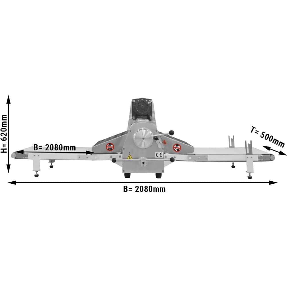 Bäckerei-Teigausrollmaschine - Tischgerät - 400 Watt - 2000 mm Förderband