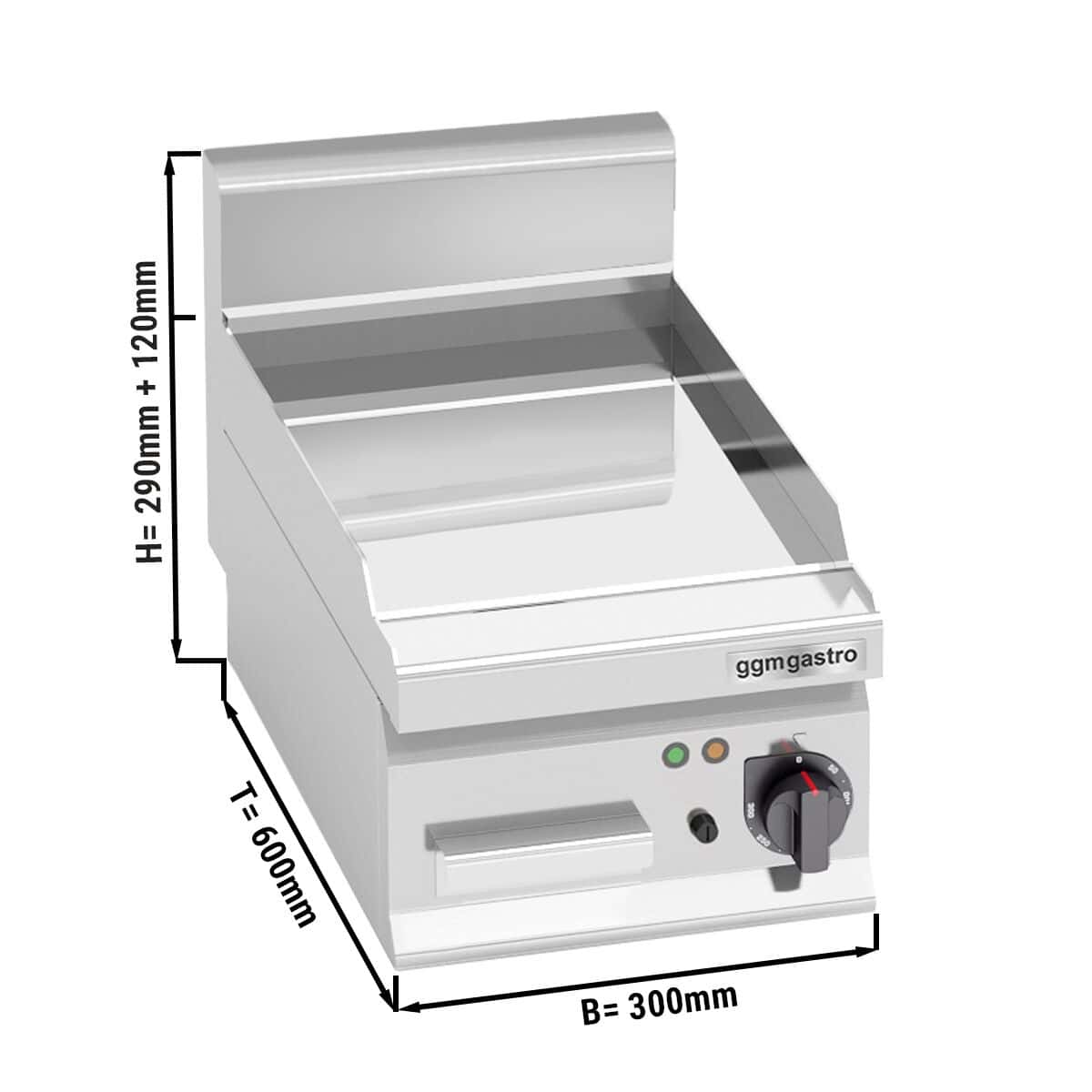 Elektro Bratplatte - 4 kW - Glatt - Hardchrome