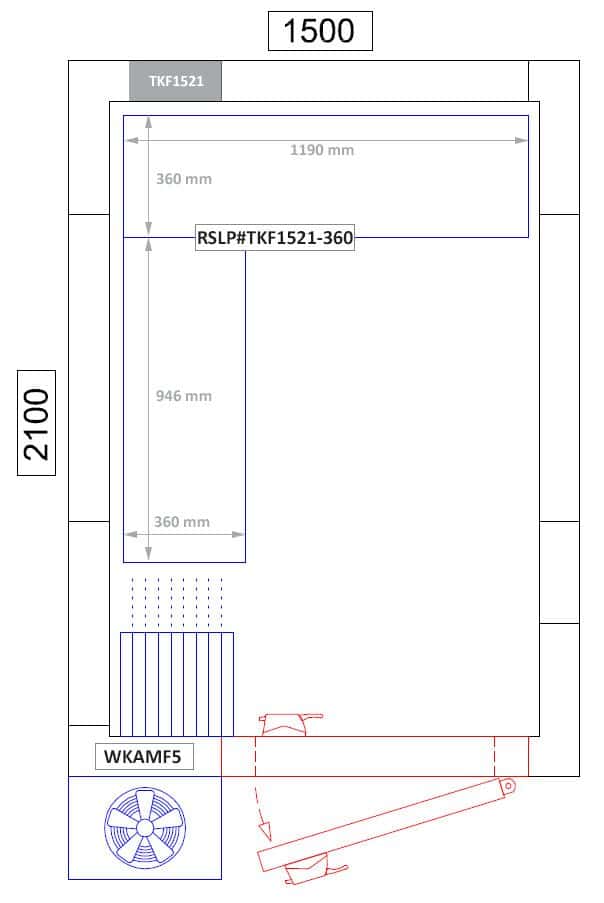 Regalset Aluminium (Eloxiert) - L-Form - Bautiefe: 360 mm