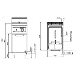 Plynová fritéza - 18L (14 kW) - elektronické ovládání