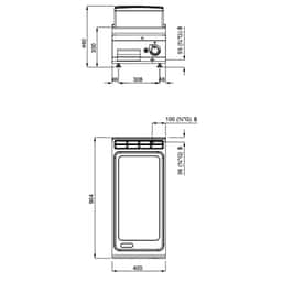 Plynová grilovací deska - 10 kW - hladká