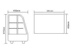 Tisch-Kühlvitrine - 100 Liter - 680mm - rund - mit 2 Ablagen