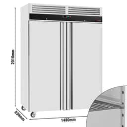 Kühlschrank ECO - GN 2/1 - 1400 Liter - mit 2 Türen - Innenseite der Tür aus Edelstahl