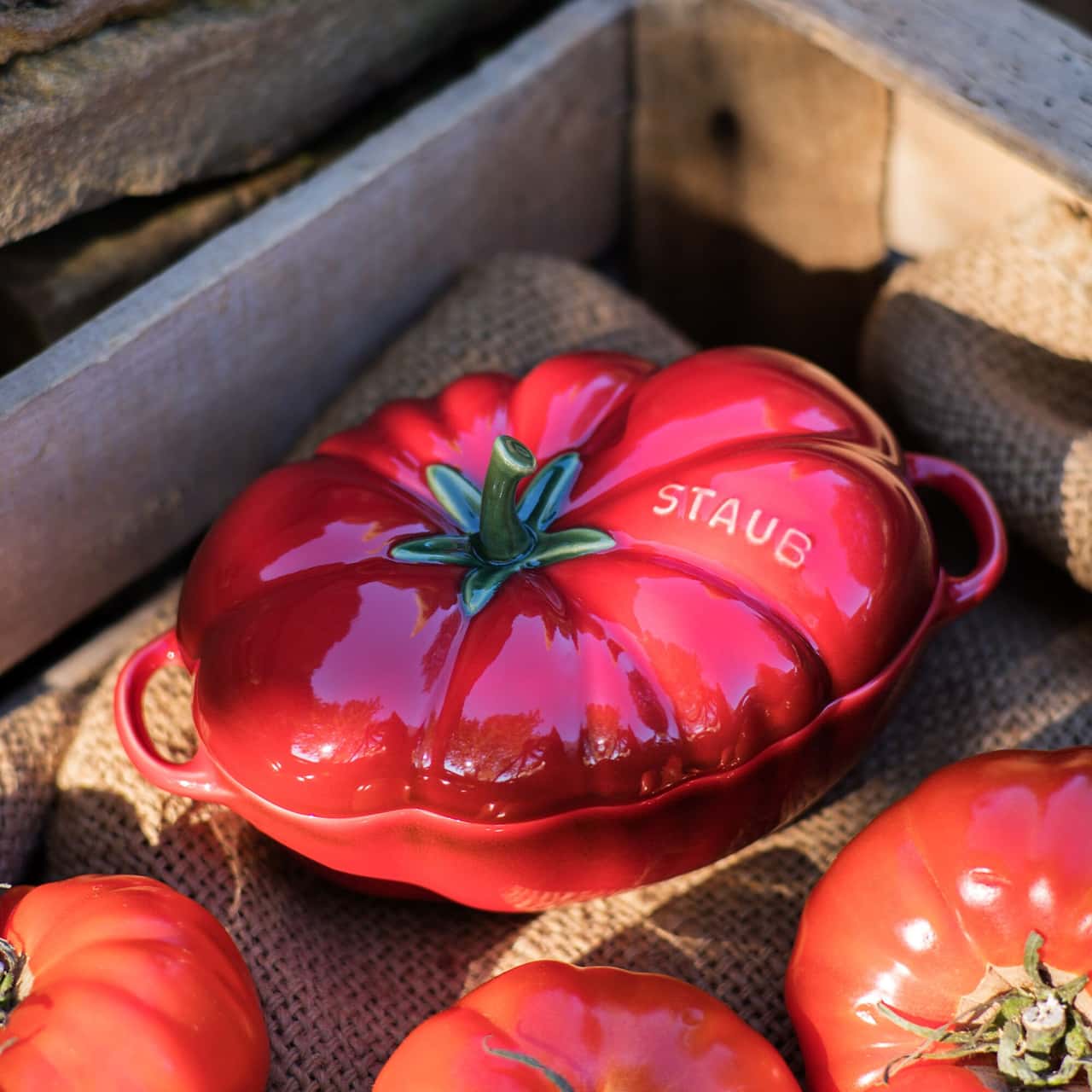 STAUB | CERAMIQUE - Cocotte - Form Tomate- Ø 160mm - Keramik - Kirsch-Rot