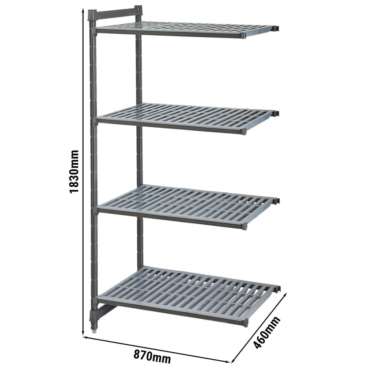 CAMBRO | Camshelving® - Basics Plus Anbauregal - mit geschlitzten Regalböden