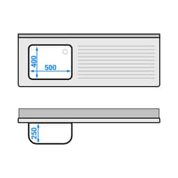 Spülschrank ECO - 1600x600mm - mit 1 Becken links