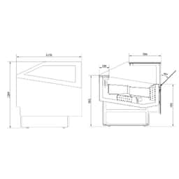 Eistheke ADAM - 1200mm - Umluft - für 12x 5 Liter oder 8x 7 Liter Eisbehälter - Schwarz