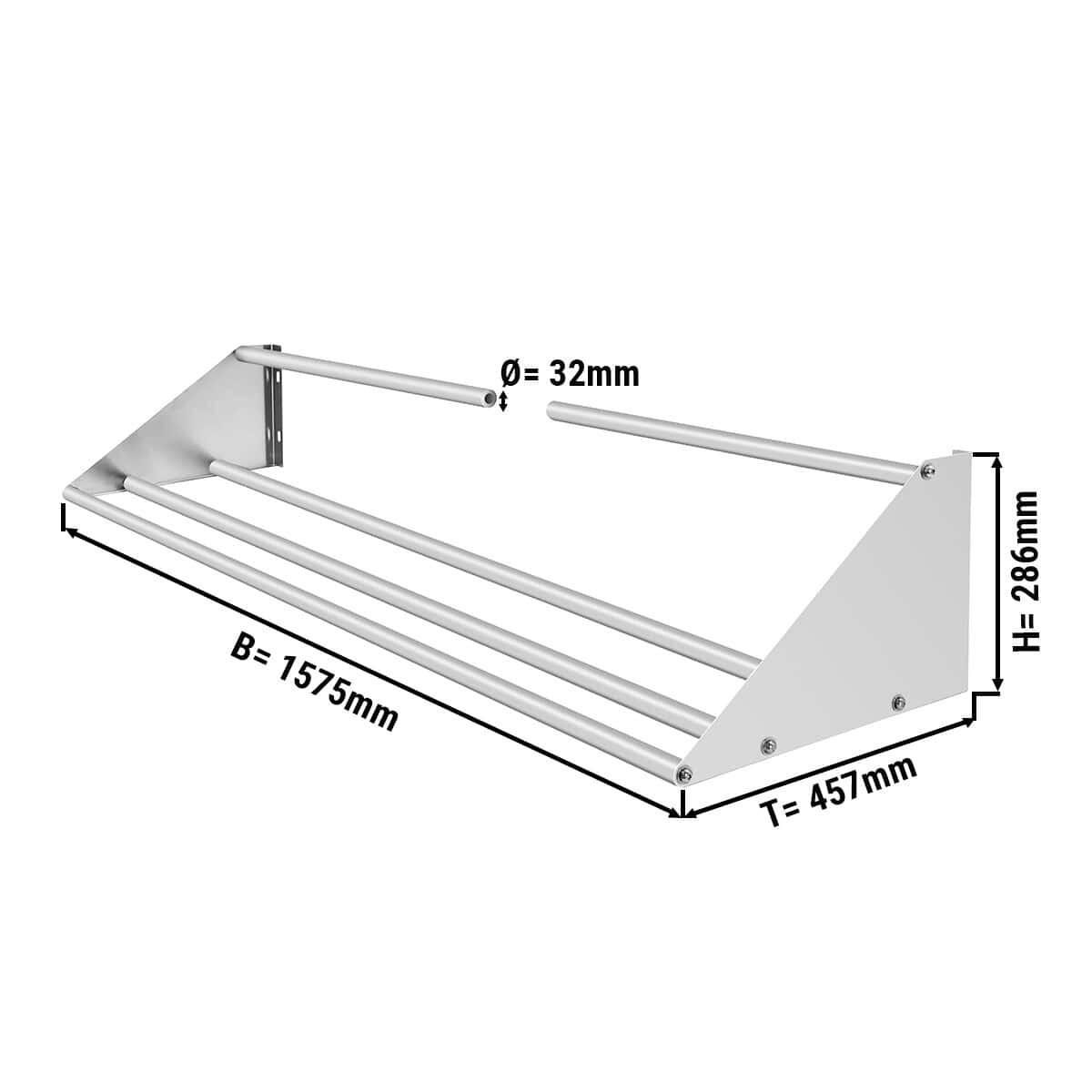 Wall shelf for sink baskets - 1570mm - 1 shelf