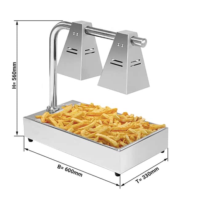 Speisenwärmer PREMIUM GN1/1*65mm - mit 2 Wärmelampen