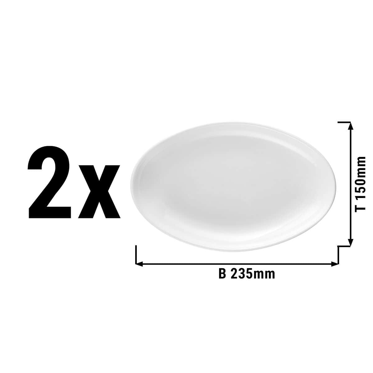 (2 pieces) Seltmann Weiden - Side plate oval deep - 235 x 150 mm