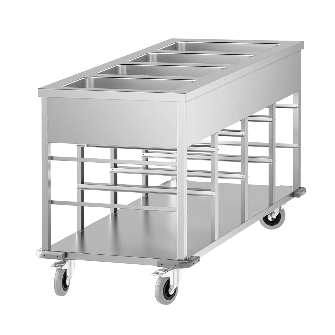 Bain-Marie Thermowagen - 4 x GN 1/1 - Beckentemperatur getrennt regelbar 