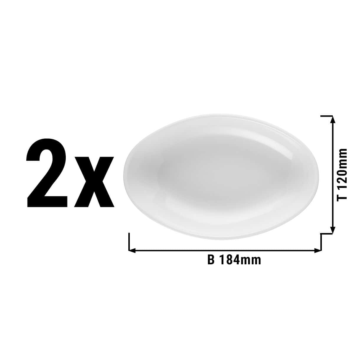 (2 pieces) Seltmann Weiden - Side plate oval deep - 184 x 120 mm