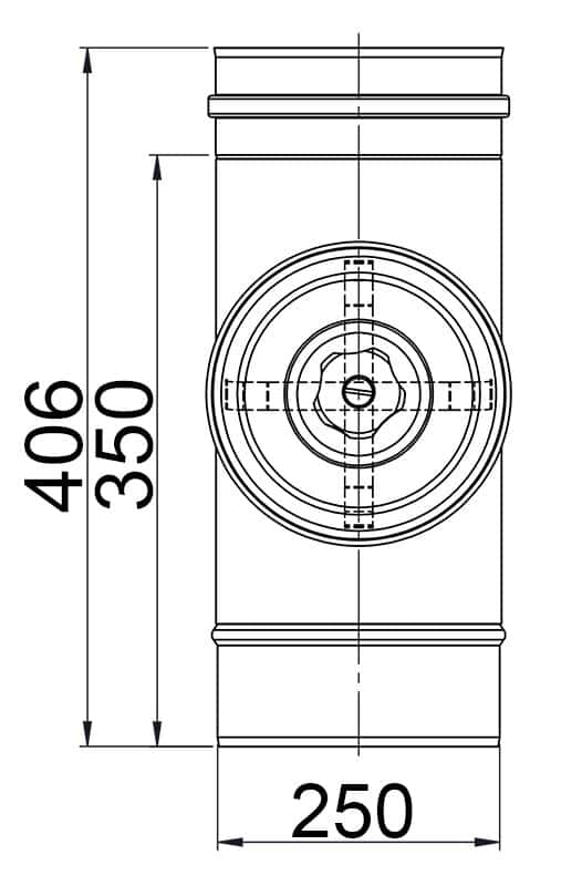 Reinigungsglattrohr rund - in Edelstahl  - Ø 250 mm