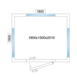 Kühlzelle - 1800x1500mm - 4,06m³ - mit 3 Glasseiten