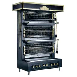 UBERT | Flammenwandgrill - 40kW - mit 4 Spießen für bis zu 44 Hähnchen