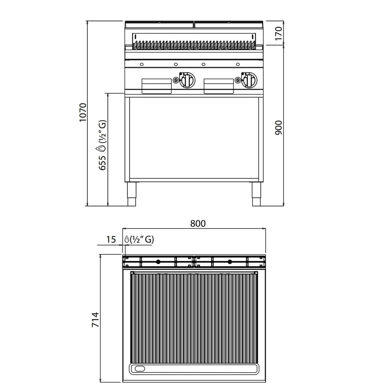 Plynový lávový gril (13,8 kW)