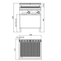 Plynový lávový gril (13,8 kW)