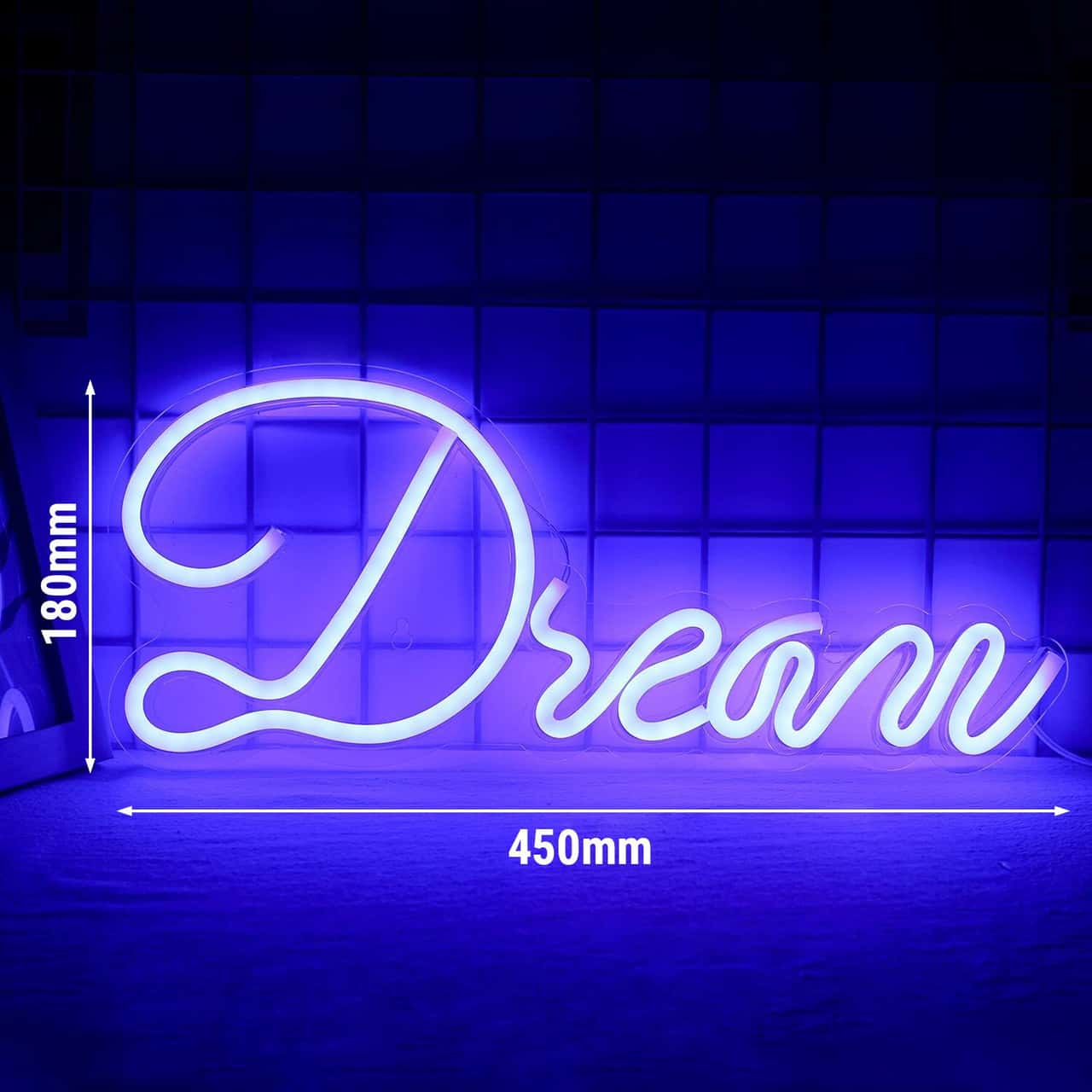 LED Leuchtschild - Dream - Blau - 420x180mm