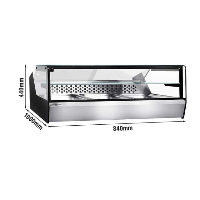 Tisch-Kühlvitrine für Fisch & Fleisch - 870mm - für 3x GN 1/1