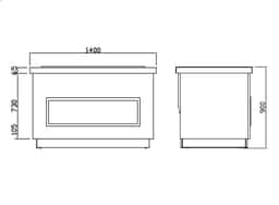 Buffettheke PRAG - 1400mm - mit Bainmarie - für 3x GN 1/1