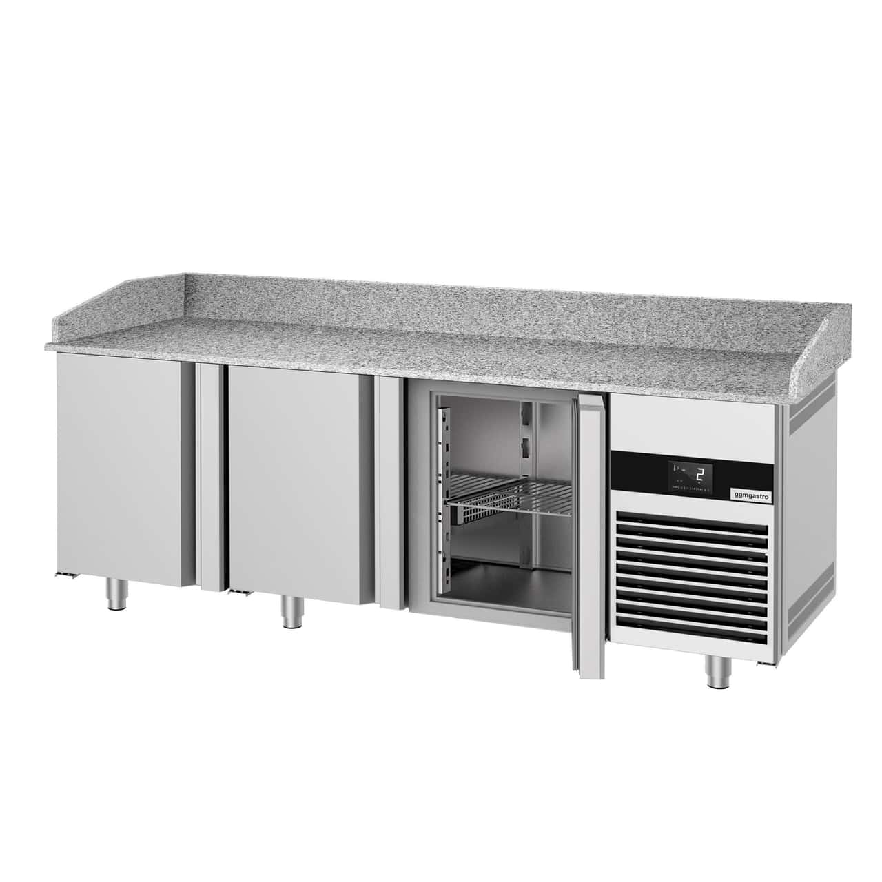 Pizzakühltisch PREMIUM - 2100x800mm - mit 3 Türen